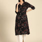 Anouk Women Floral Printed V Neck A-Line Kurta With Lace Detailing - Swadesiicart
