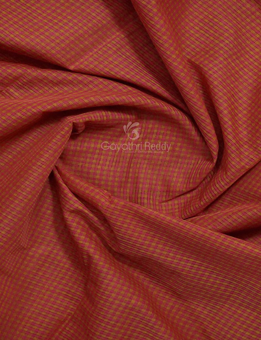 Dual Shades of Tomato Red Pure Magalgiri Cotton Saree By Gayathri Reddy Designer Studio | Swadesiicart