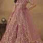 Anaita Pink Embroidered Butterfly Net Anarkali Suit