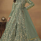 Anaita Light Green Embroidered Butterfly Net Anarkali Suit