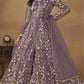 Anaita Purple Embroidered Butterfly Net Anarkali Suit