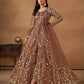 Anaita Brown Embroidered Net Anarkali Suit
