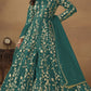 Anaita Teal Embroidered Butterfly Net Anarkali Suit