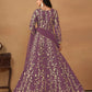 Anaita Lavender Embroidered Butterfly Net Anarkali Suit