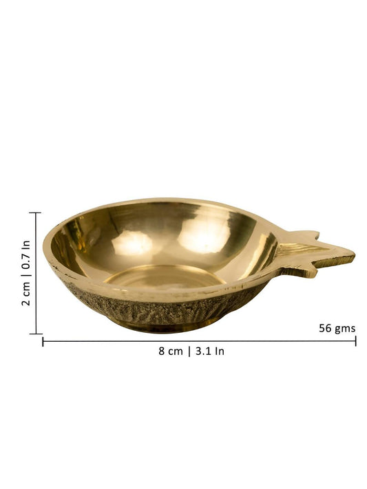 Spillbox Gold-Toned Brass Agal Vilakku Diya Round Pooja Essential | Swadesiicart