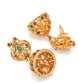 Aadita Gold-Polished Green & Pink Stone-Studded & Pearl Beaded Jewellery Set - Swadesiicart