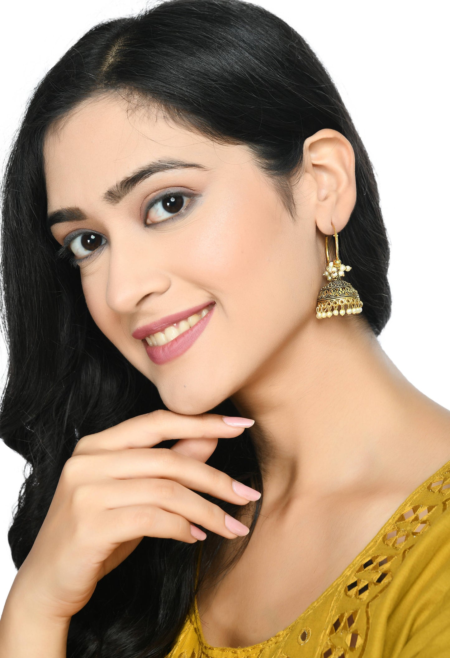 Mominos Fashion Johar Kamal Designer Golden Color Jhumkas | Swadesiicart