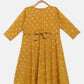 Ahalyaa Mustard Georgette Flared Kids Kurta Palazzo Set For Girls | Swadesiicart