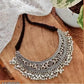 Tehzeeb Creations Women's Silver Colour Oxidised Necklace With White Pearl - Swadesiicart