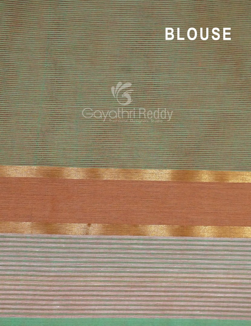 Dual Shades of Rama Green Pure Mangalgiri Cotton By Gayathri Reddy Designer Studio | Swadesiicart