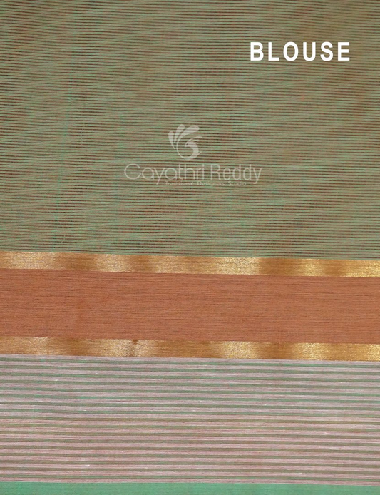 Dual Shades of Rama Green Pure Mangalgiri Cotton By Gayathri Reddy Designer Studio | Swadesiicart