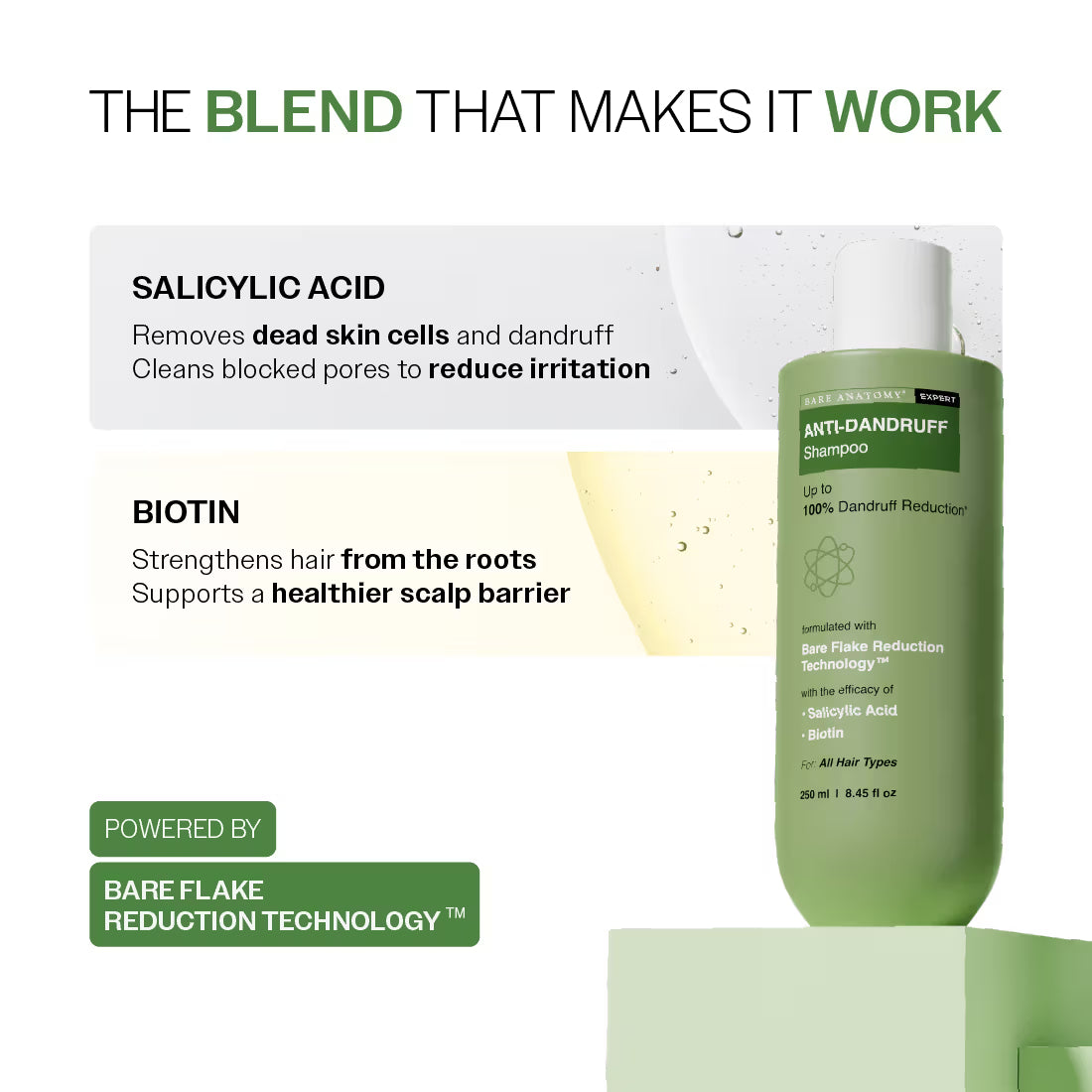 Bare Anatomy Expert Anti-Dandruff Shampoo with Salicylic Acid & Biotin | Swadesiicart