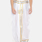 Sethukrishna Men White Solid Pocket Dhoti Pant | Swadesiicart