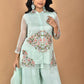 Morchari Women And Hand Embroidery Palazzo Set-Sea Green - Swadesiicart
