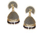 Anikas Creation Gold-Polished & Blue Enamelled Peacock Shaped Jhumkas - Swadesiicart