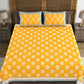 BLOCKS OF INDIA Yellow Ethnic Motifs Cotton 210 TC Super King Bedsheet & 2 Pillow Covers