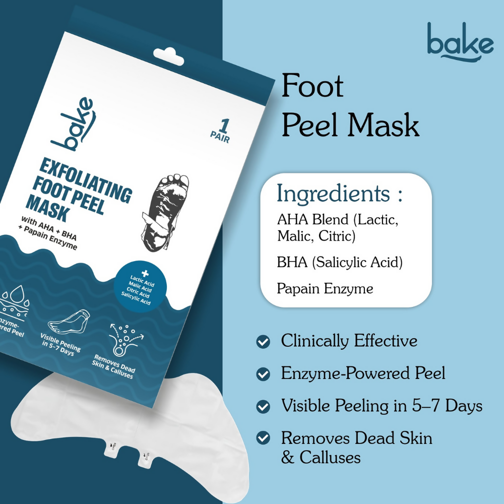 Bake AHA + BHA Peeling & Exfoliating Foot Mask | Swadesiicart