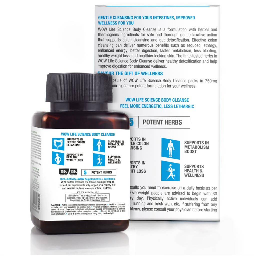 Wow Life Science Body Cleanse Capsules | Swadesiicart