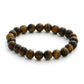 Tiger Eye Brown and Black Round crystal Beads Elastic Bracelet - Ruby Raang | Swadesiicart