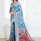 Shree Shyam Fashion Linen Cotton Sky Blue Saree