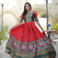 Jyoti Fashion Women's Red Patola with Foil Print Dola Silk Anarkali Dress | Swadesiicart