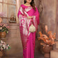 Anaita Dark Pink Banarasi Silk With Beautiful Gala Weaving Saree With Blouse | Swadesiicart