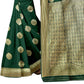 Vamika Weaving Banarasi Jacquard Green Saree | Swadesiicart