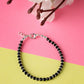 NVR Women Silver-Toned Black Brass Rhodium-Plated Link Bracelet - NR Retail-NVR