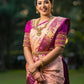 DEIANA'S Beautiful Designer Golden zari Soft Lichi Silk Saree - Cream - Swadesiicart