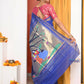 Very Much Indian Handloom Pure Cotton Paithani -Ink Blue | Swadesiicart