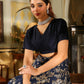 Janasya Navy Blue Silk Blend Solid Lehenga Choli | Swadesiicart