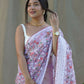 Vamsee Sombi Box Lavender Organza Saree - Swadesiicart