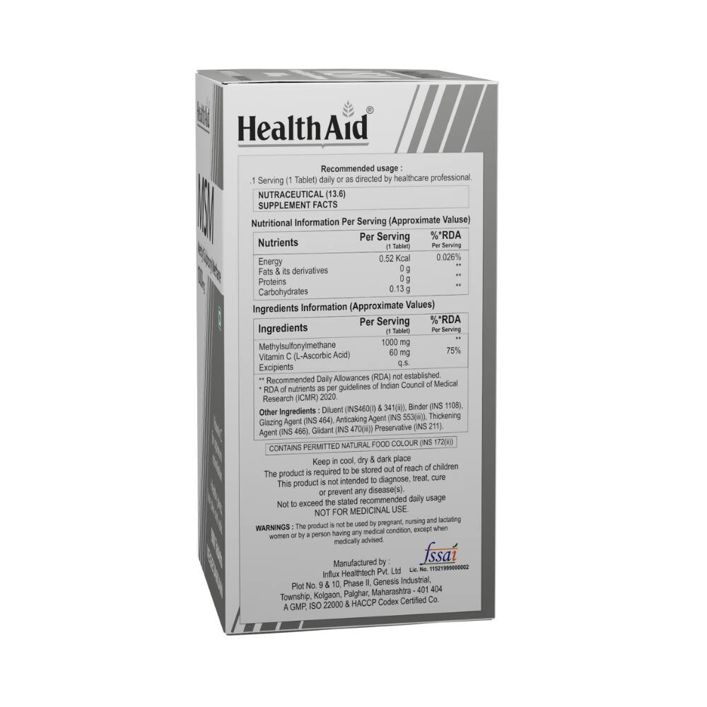 HealthAid MSM 1000 mg Tablets | Swadesiicart