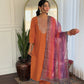 The52 Orange Women's Gorgeous Embroidered Rayon Fabric with Straight Kurta, Pant and Dupatta Set - Swadesiicart