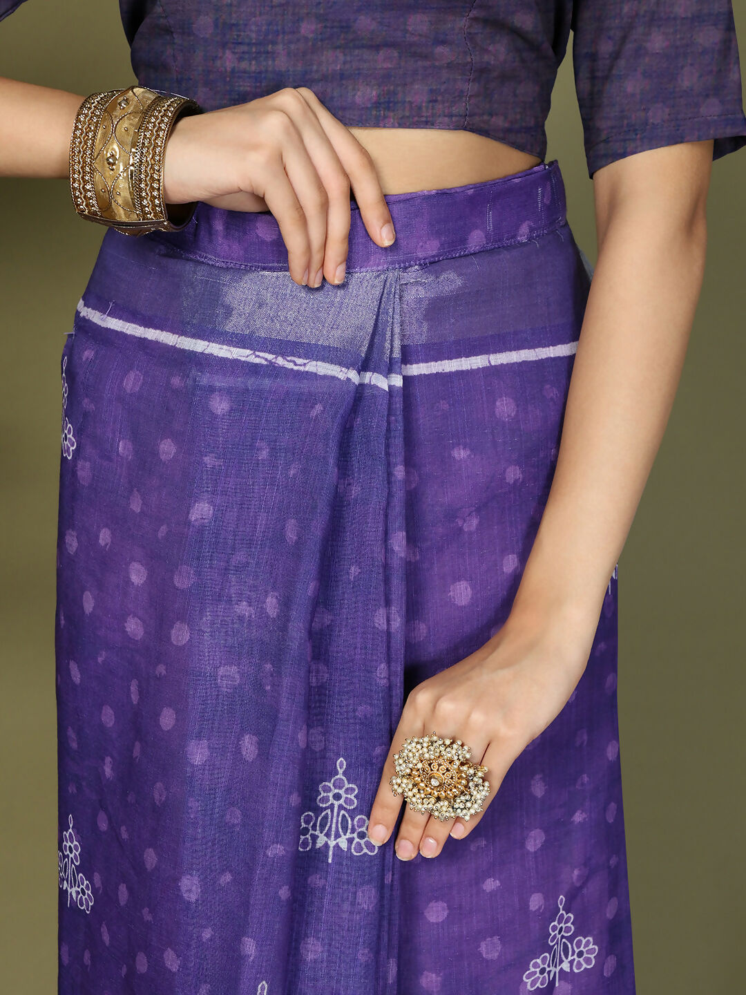Shree Shyam Fashion Cotton Violet Saree