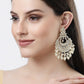 NVR Women Gold-Polished Kundan Chandbali Earrings | Swadesiicart