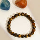 Tiger Eye Brown and Black Round crystal Beads Elastic Bracelet - Ruby Raang | Swadesiicart