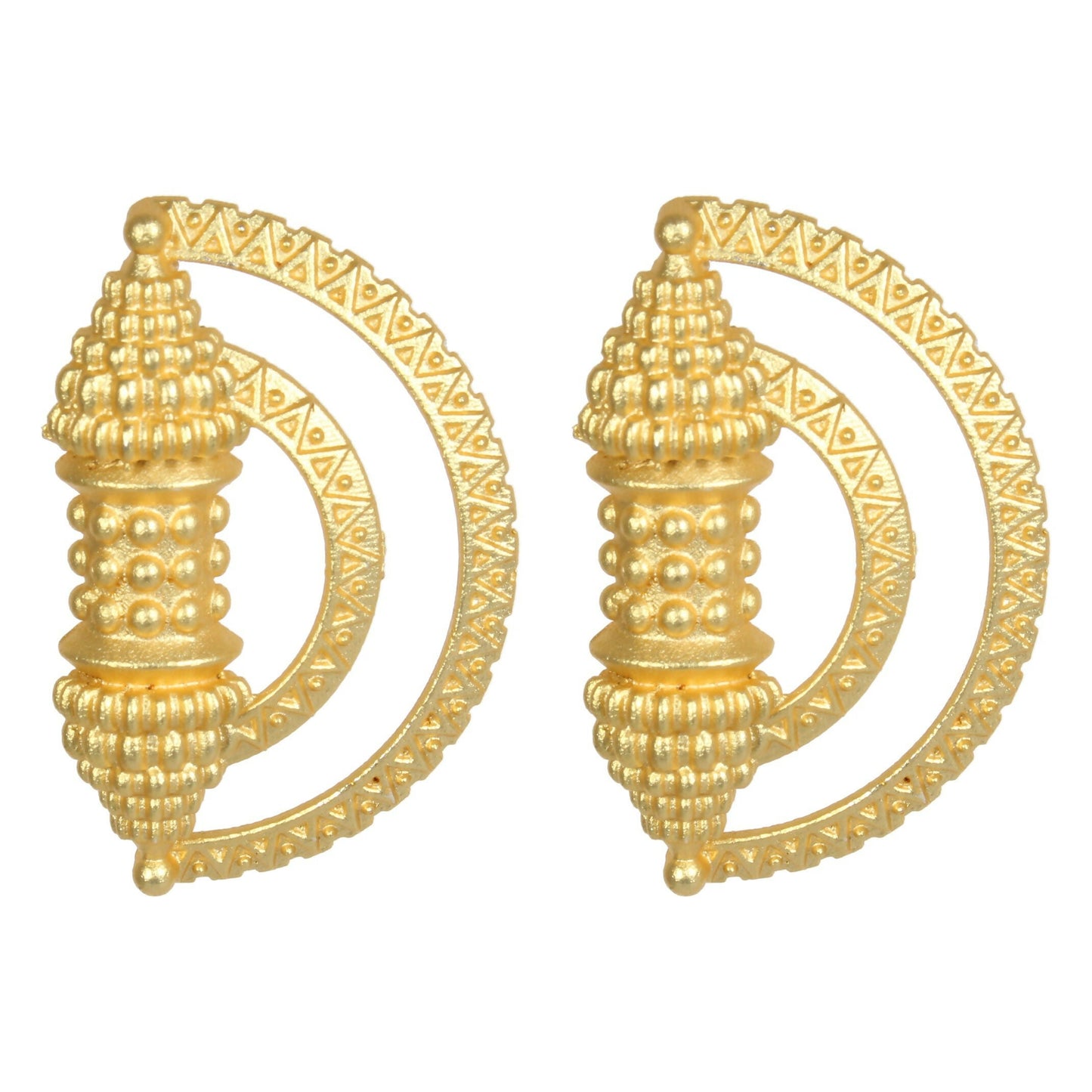 Joban Fashion Women Matte Gold Brass Earrings | Swadesiicart