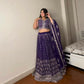 Jyoti Fashion Women's Royal Blue Faux Georgette Sequins with Thread Embroidered Designer Lehenga Choli Set | Swadesiicart