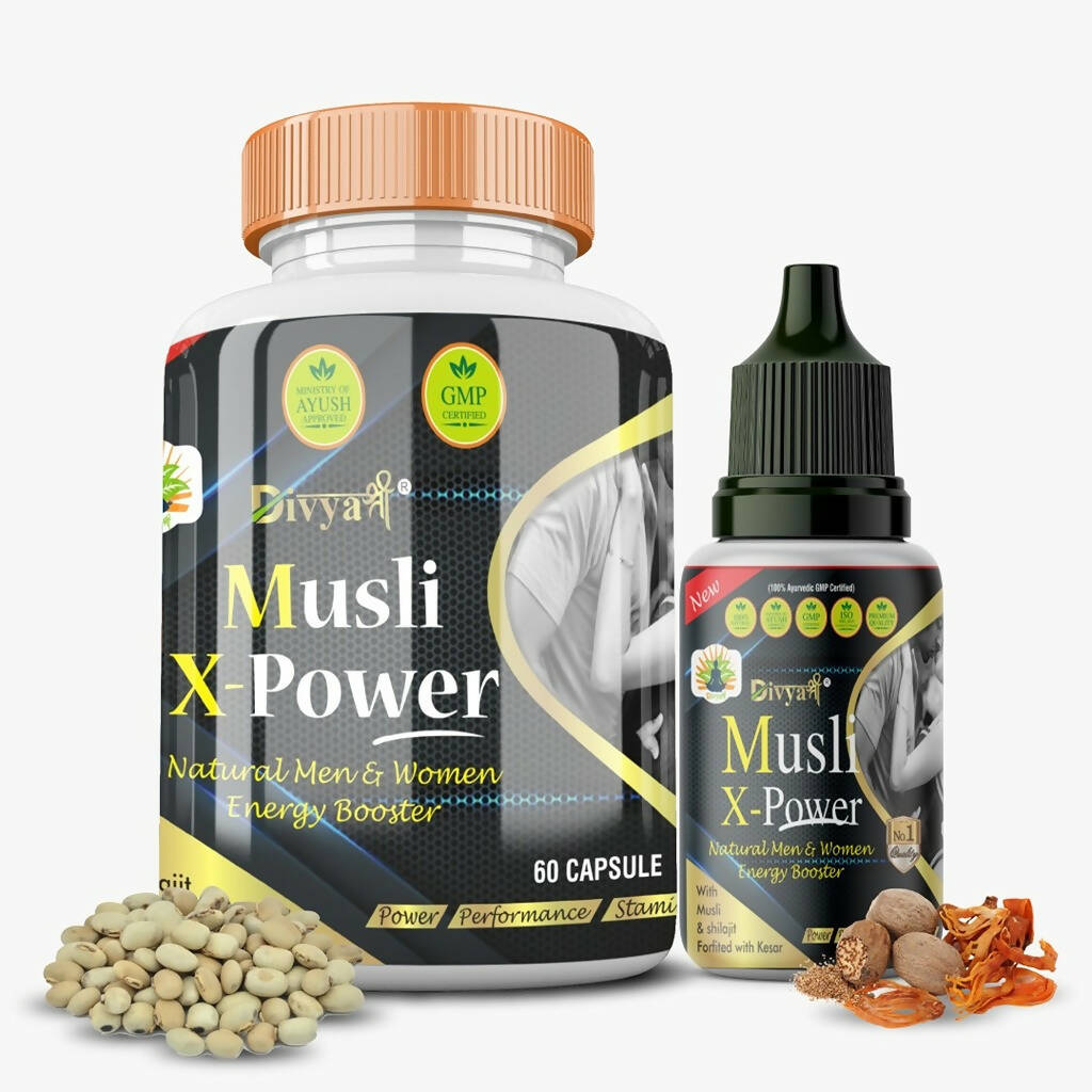 Divya Shree Musli X-Powder Capsule & Musli X-Power Oil Combo - Jeevan Care Ayurveda