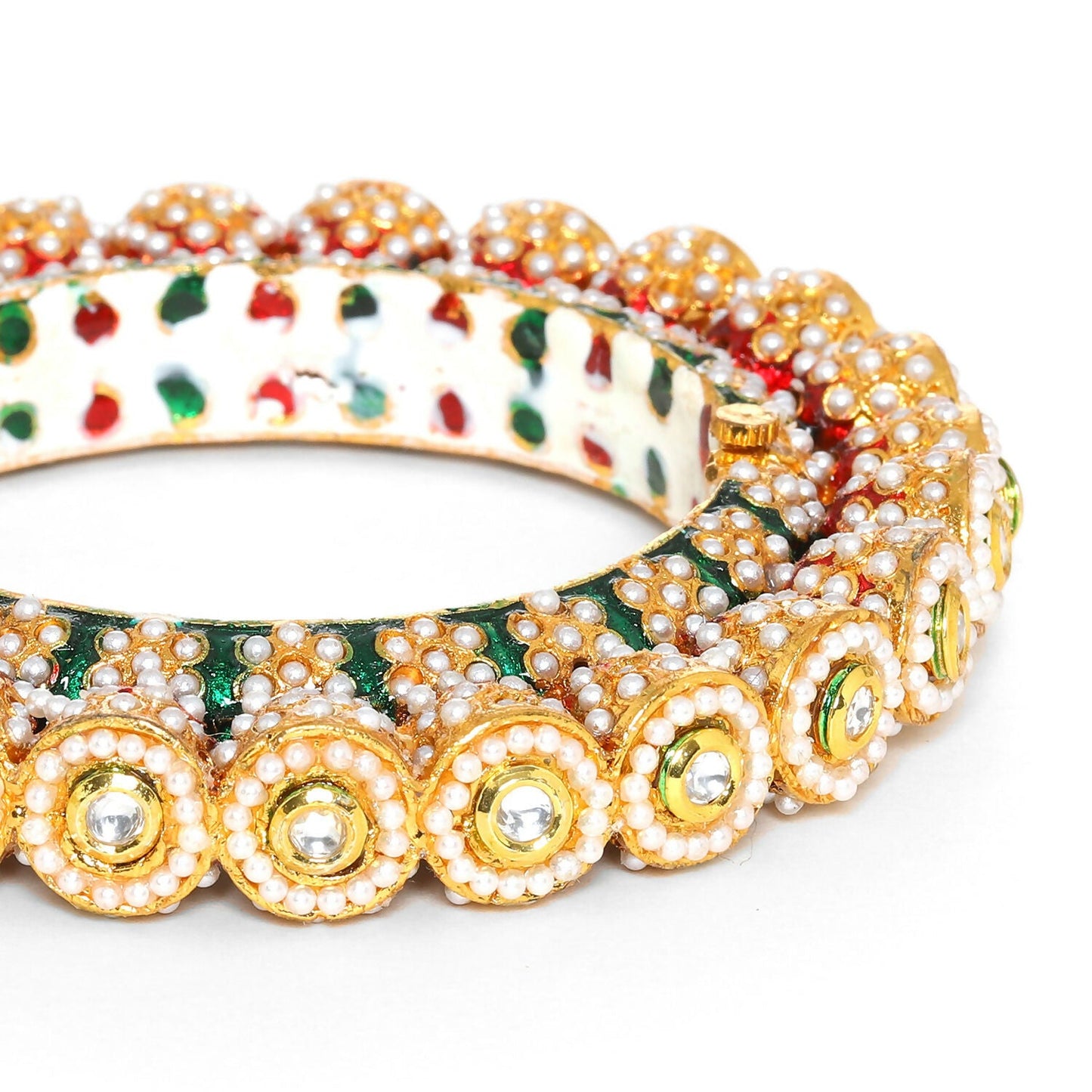 Meenakari and Jadau Bangle (Multi Color) - Ruby Raang - Swadesiicart
