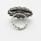 NVR Women's Silver-Toned Floral Shape Adjustable Finger Ring | Swadesiicart