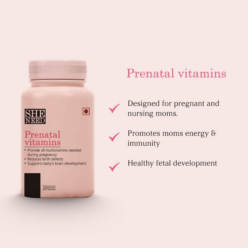 SheNeed Prenatal Vitamins Tablets Provides Nutrients Needed | Swadesiicart