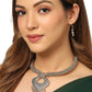 NVR Women Silver Toned Oxidised Jewellery Set - NR Retail-NVR