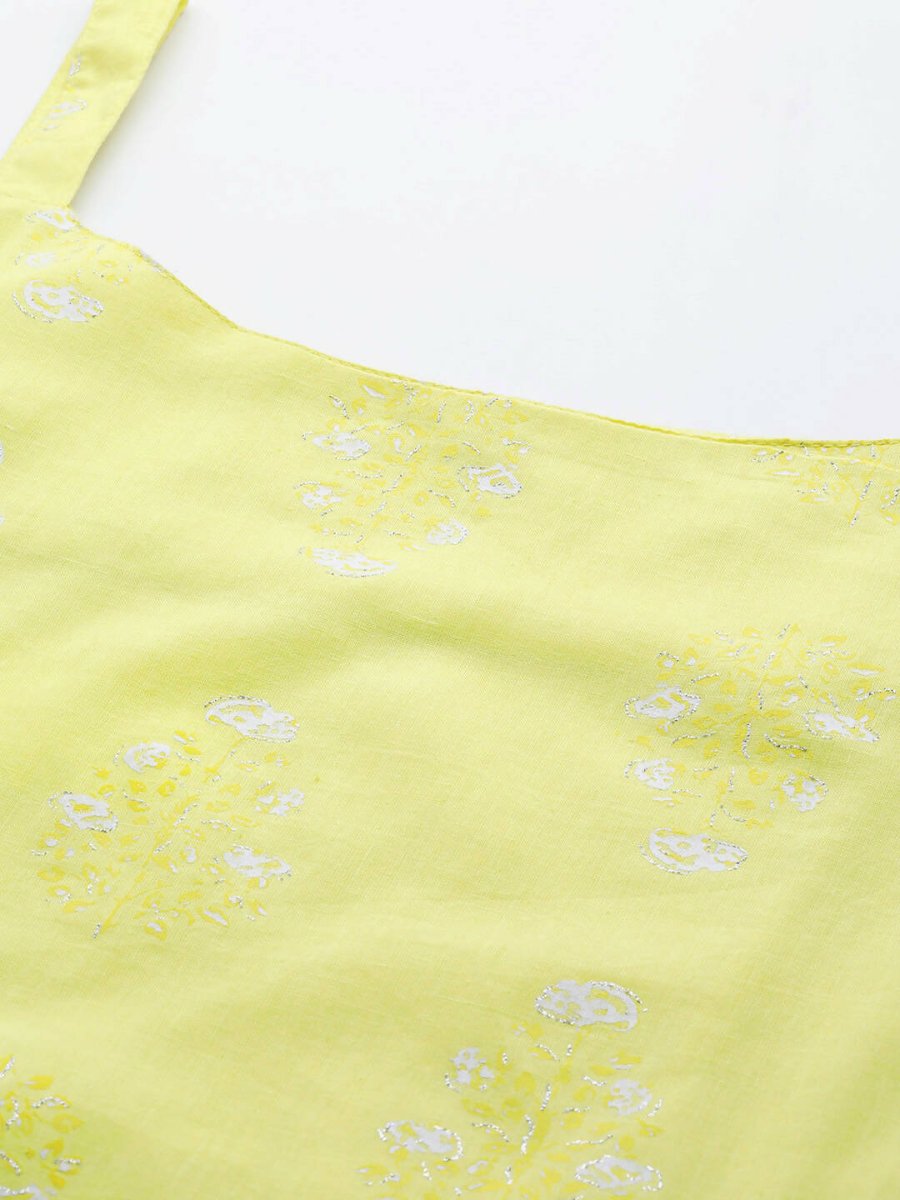 Ahalyaa Women's Traditional wear Tunic - Yellow | Swadesiicart