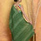 Very Much Indian Handblock Printed Cotton Saree With Natural Dyes - Green | Swadesiicart