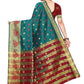 Vamika Banarasi Jaquard Rama Green Weaving Saree | Swadesiicart