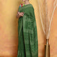 Very Much Indian Handblock Printed Cotton Saree With Natural Dyes - Green | Swadesiicart
