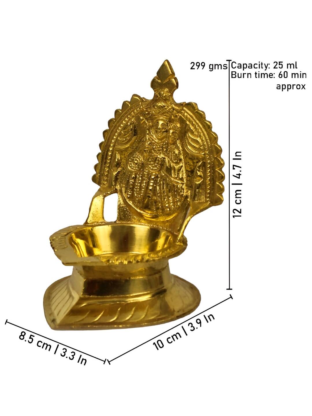 Spillbox Gold-Toned Brass Mother Mary Diya Pooja Essential | Swadesiicart