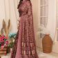 Aafreen Partywear Designer Maroon Khadi Fancy Saree